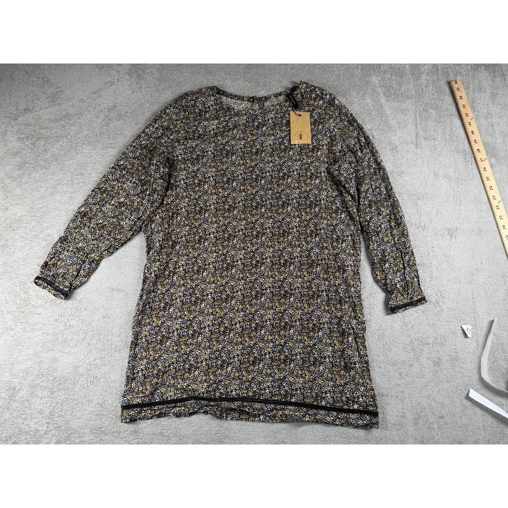 NWT Knot Sisters Fall Floral Long Sleeve Tunic/Dress Yellow/Brown/Black Size M